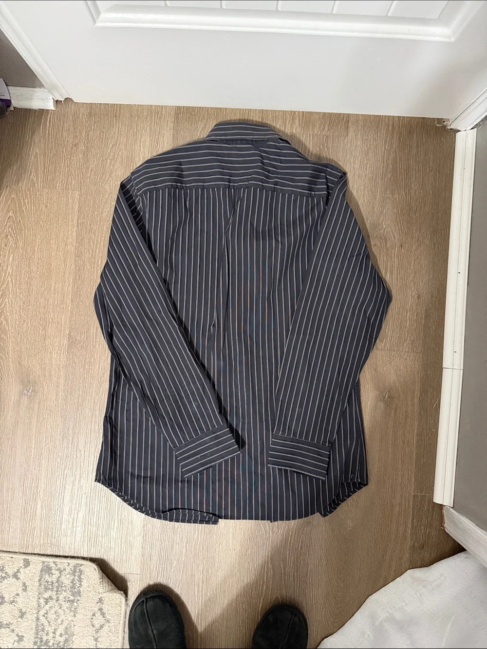 Banana Republic Charcoal Black Pinstripe Dress Shirt